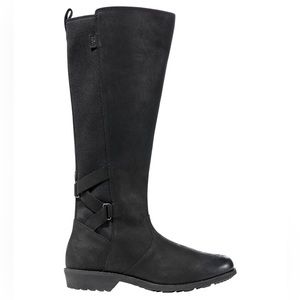 NEW Teva Womens Size 6 Black Leather Tall Ellery Waterproof Boot *Display Pair*